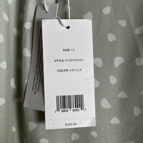 NWT. Vince Silk Stone Dots Drape Skirt in Celery Size 12 - Picture 5 of 10